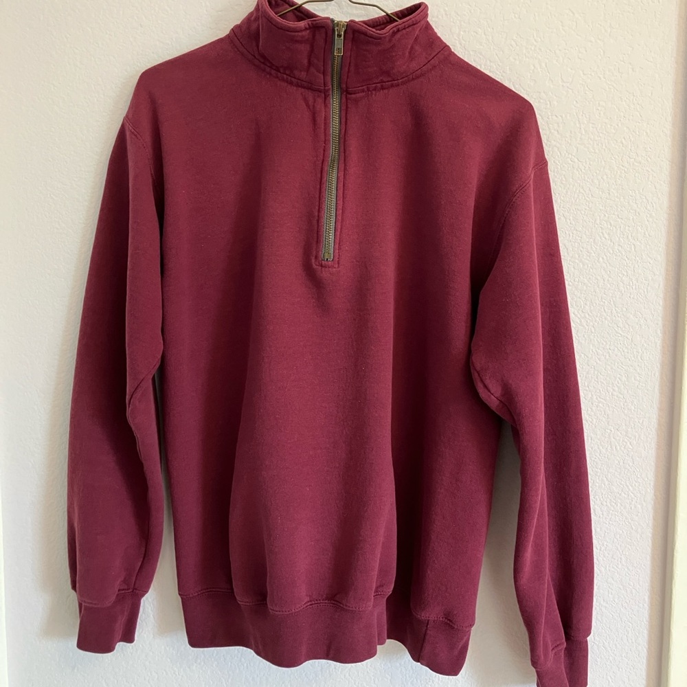 Women’s Burgundy Half Zip Sweater